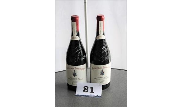 2 flessen à 75cl rode wijn, Chateau de Beaucastel, Chateauneuf-Du-Pape, 2017
